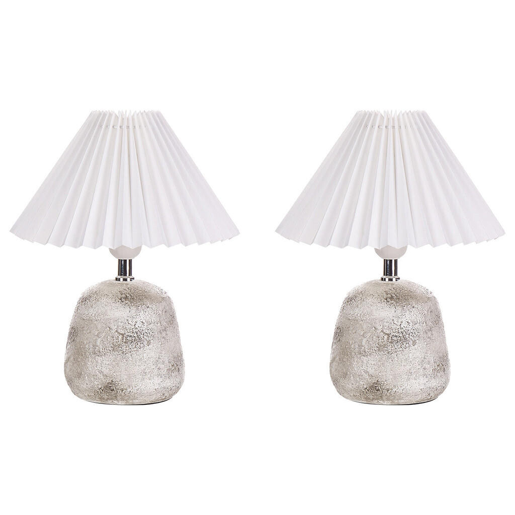 Beliani STOLNÍ LAMPA 2 ks sada Bílá/Šedá Zeyi