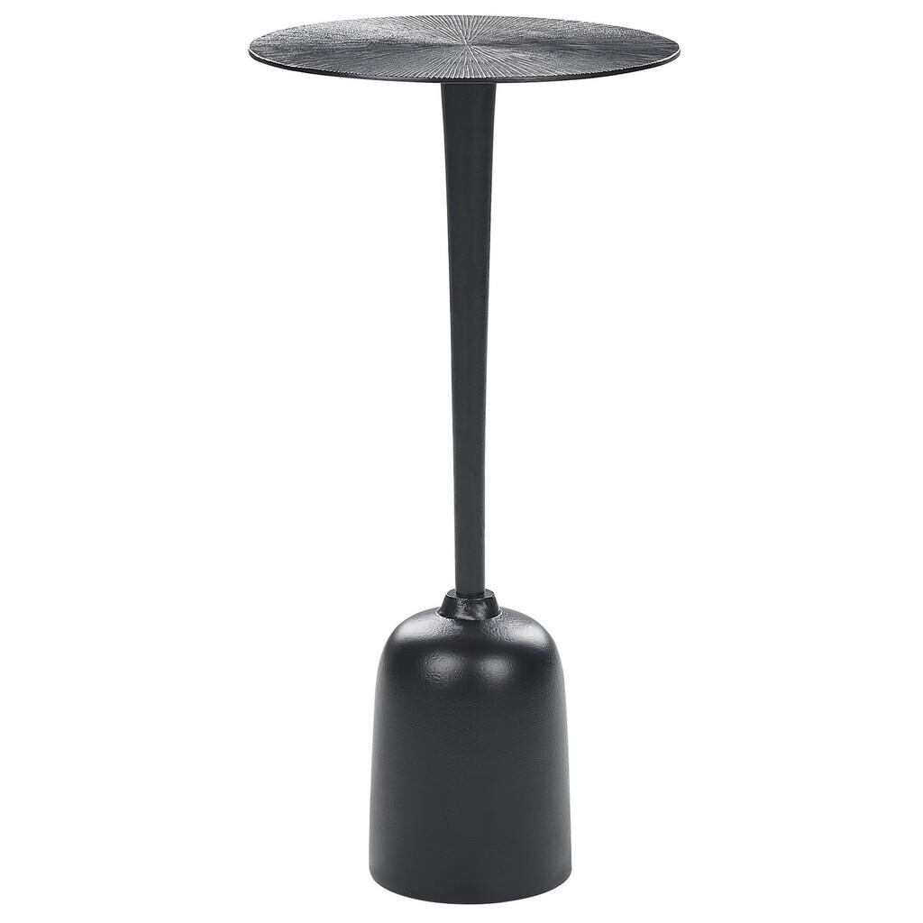 Beliani PŘÍSTAVNÝ STOLEK Hliník černý kulatý 30 cm Selwyn