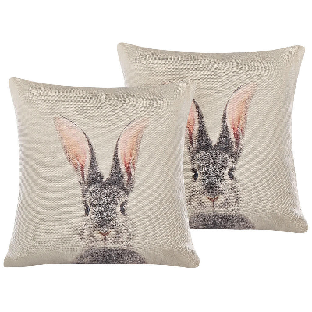 Beliani DEKORATIVNÍ POLŠTÁŘ sada 2 ks Taupe 45/45 cm Quercus