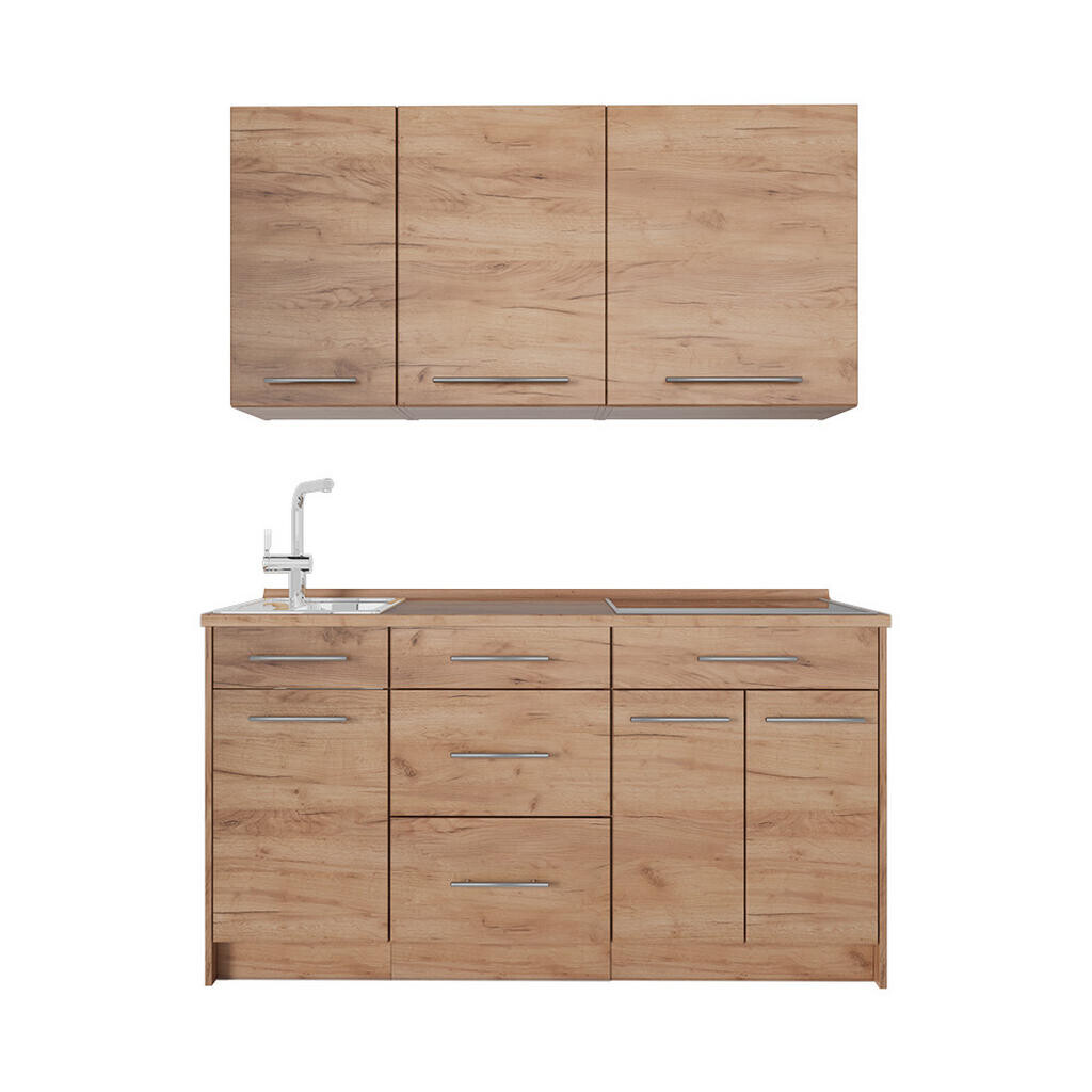 Vicco JEDNOTKOVÁ KUCHYNĚ Fame-Line, Zlatý mocný dub/Zlatý mocný dub, 150 cm pracovná doska Dub Goldkraft