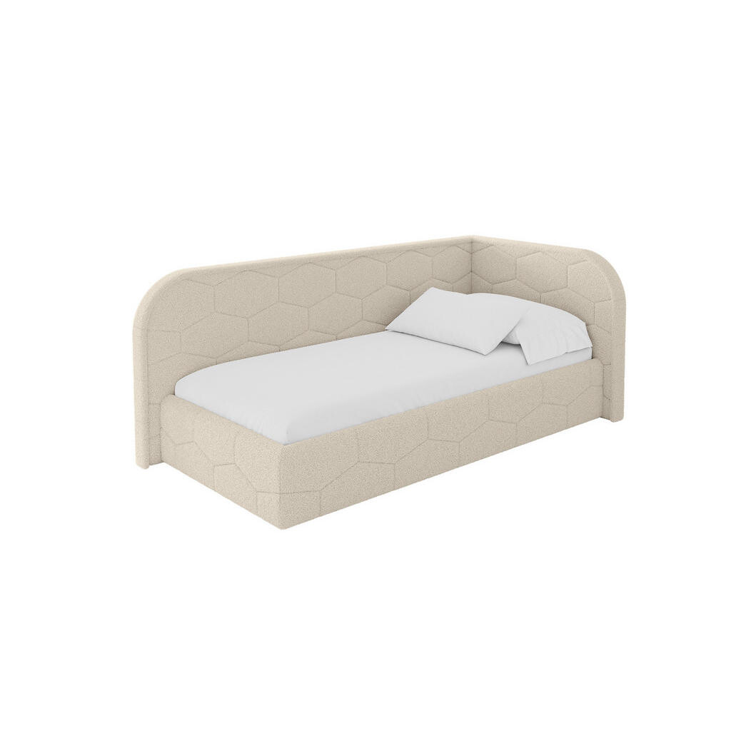 ALTDECOR JEDNOLŮŽKOVÁ POSTEL pro mládež s úložným prostorem, vlevo - JAXY 100x200 tmavě béžová