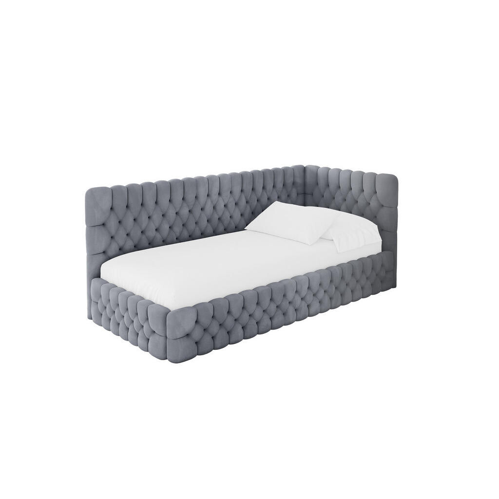 ALTDECOR JEDNOLŮŽKOVÁ POSTEL pro mládež s úložným prostorem, vlevo - MULY 100x200 šedá