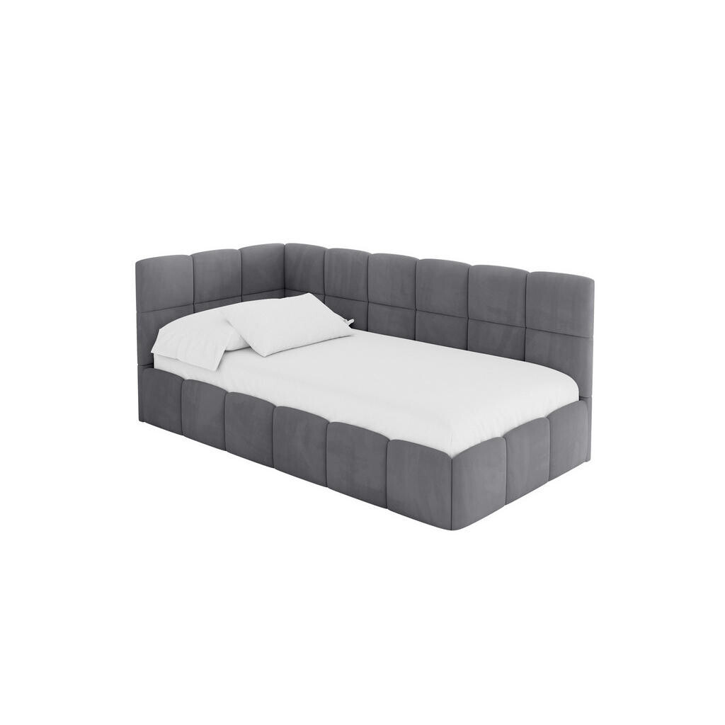 ALTDECOR JEDNOLŮŽKOVÁ POSTEL pro mládež s úložným prostorem vpravo, bez matrace - LIVY 90x200 tmavě šedá