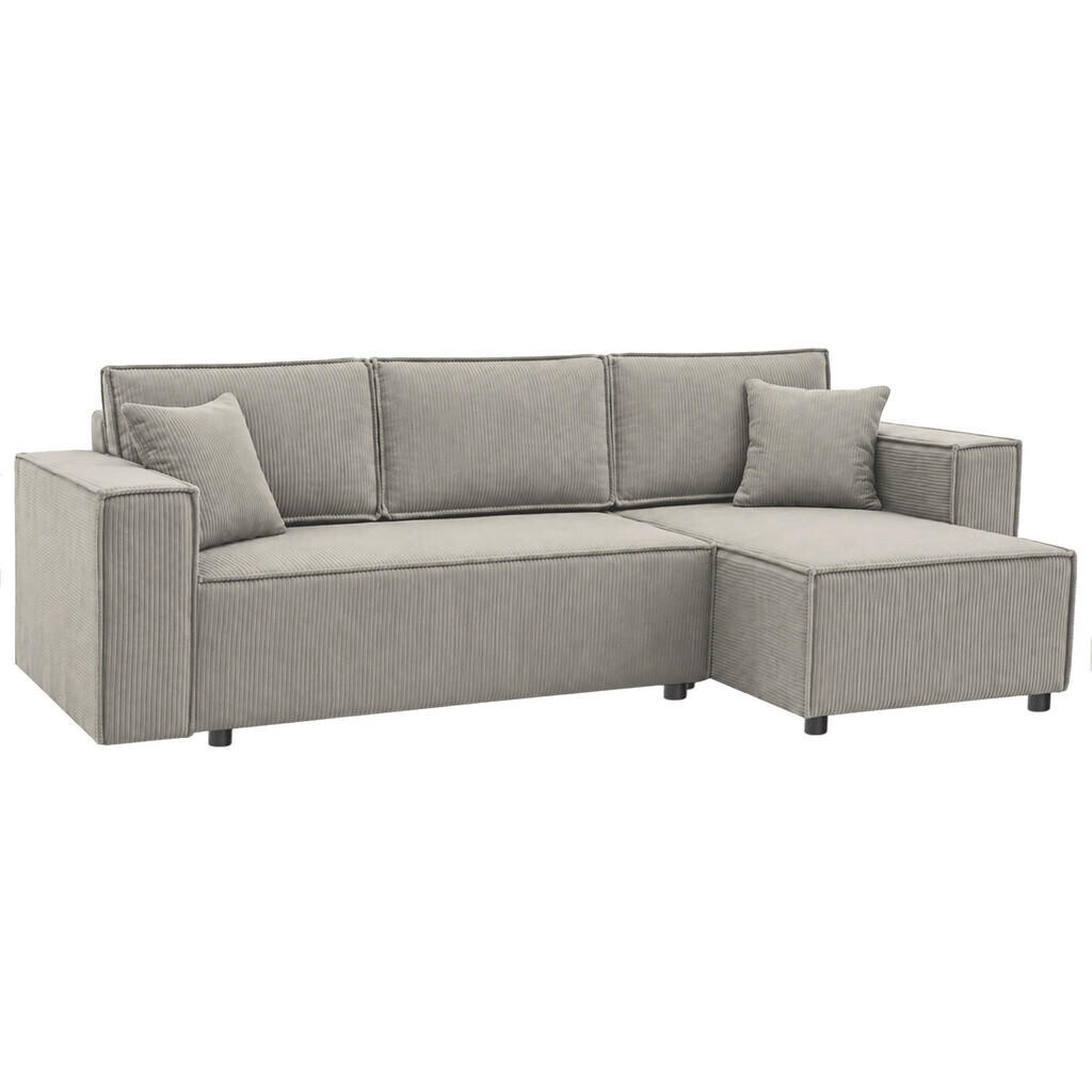 Beautysofa ROHOVÁ ROZKLÁDACÍ POHOVKA Neapol s úložným prostorem, 255 cm, manšestrová látka, cappuccino
