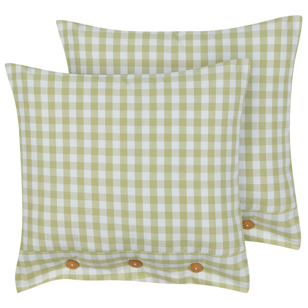 Beliani DEKORATIVNÍ polštář sada 2 ks Olivově zelený 45/45 cm Talya