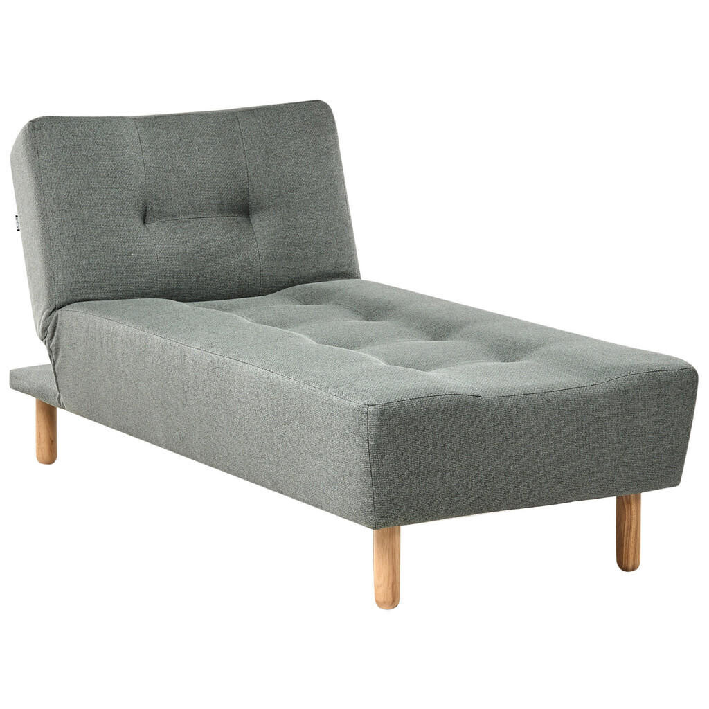 Beliani ČALOUNĚNÉ LEHÁTKO CHAISE LONGUE Látka Zelené Alsten
