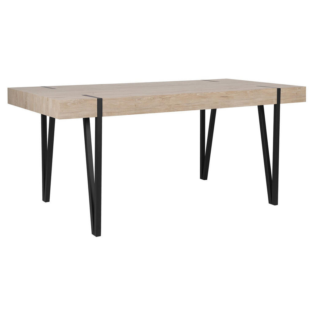 Beliani JÍDELNÍ STŮL 150/90/75 cm Světle hnědý, Černý Obdélníkový Adena