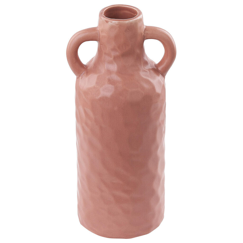 Beliani KVĚTINOVÁ VÁZA Porcelán růžová Drama