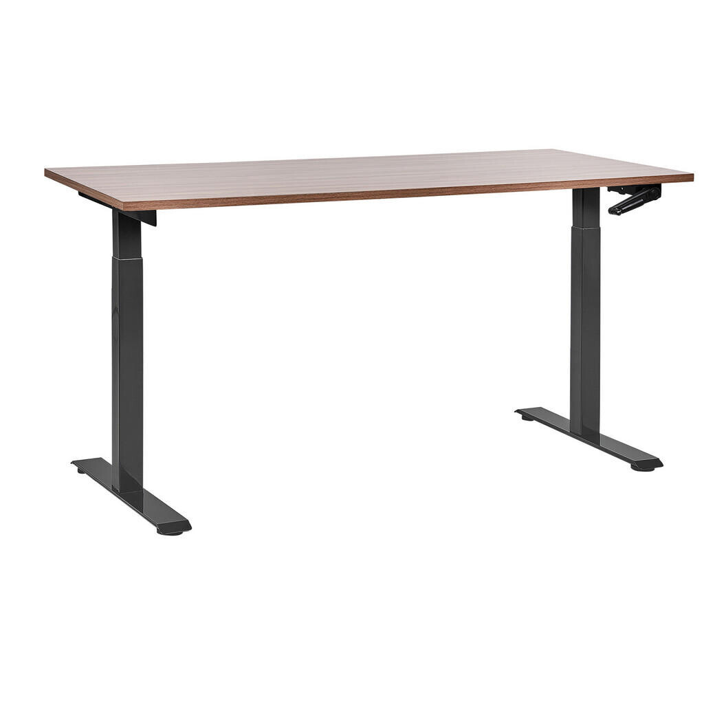 Beliani PSACÍ STŮL hnědočerný 160/72 cm manuální výškově nastavitelný Destin III