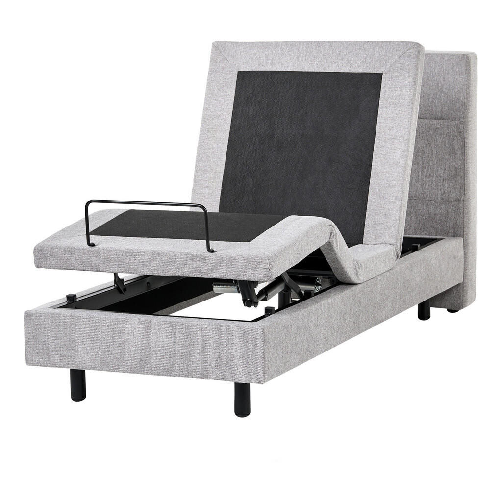 Beliani POSTEL nastavitelná 80/200 cm Látka Světle šedá Viceroy