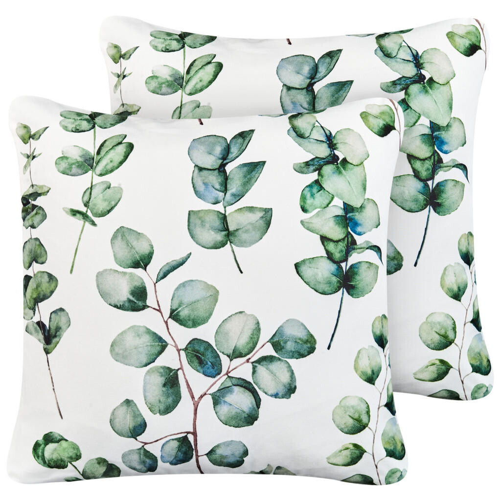 Beliani ZAHRADNÍ polštář sada 2 ks Zelený 45/45 cm Bosque