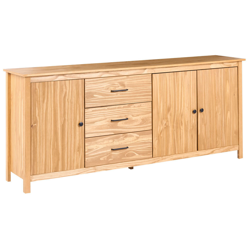 Beliani SIDEBOARD se 3 dveřmi Borovicové dřevo Světle hnědý Leonora