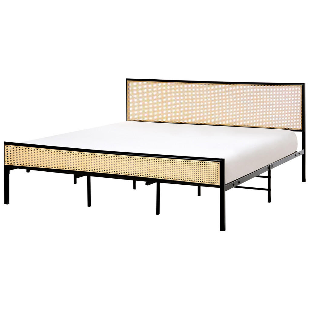 Beliani POSTEL s roštem 180/200 cm Světle hnědá Avanton