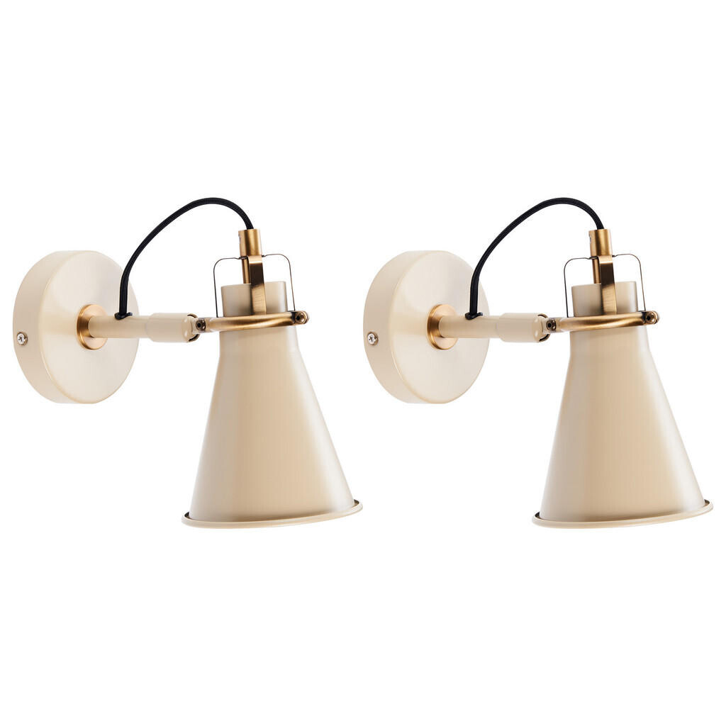 Beliani NÁSTĚNNÁ LAMPA 2 ks sada Béžová/Zlatá Moyola