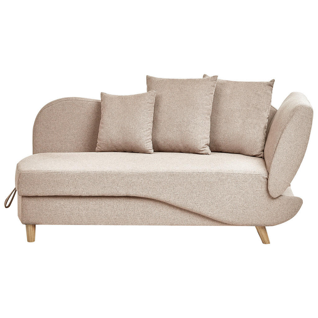 Beliani ČALOUNĚNÉ lehátko chaise longue pravostranné Hnědé Meri