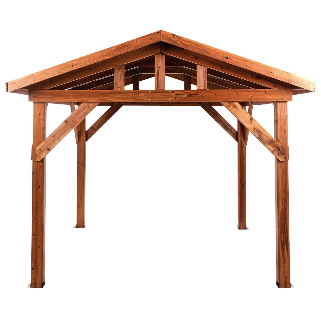 Beliani ZAHRADNÍ PAVILON Jedlové dřevo 296/350 cm Hnědý/Šedý Secchia
