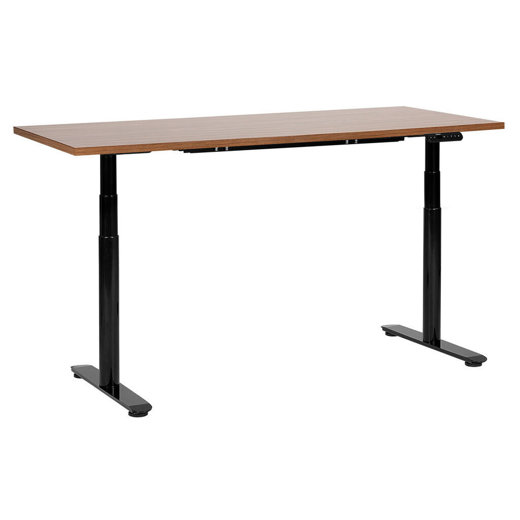 Beliani PSACÍ STŮL hnědočerný 160/72 cm elektrický výškově nastavitelný Destin IV