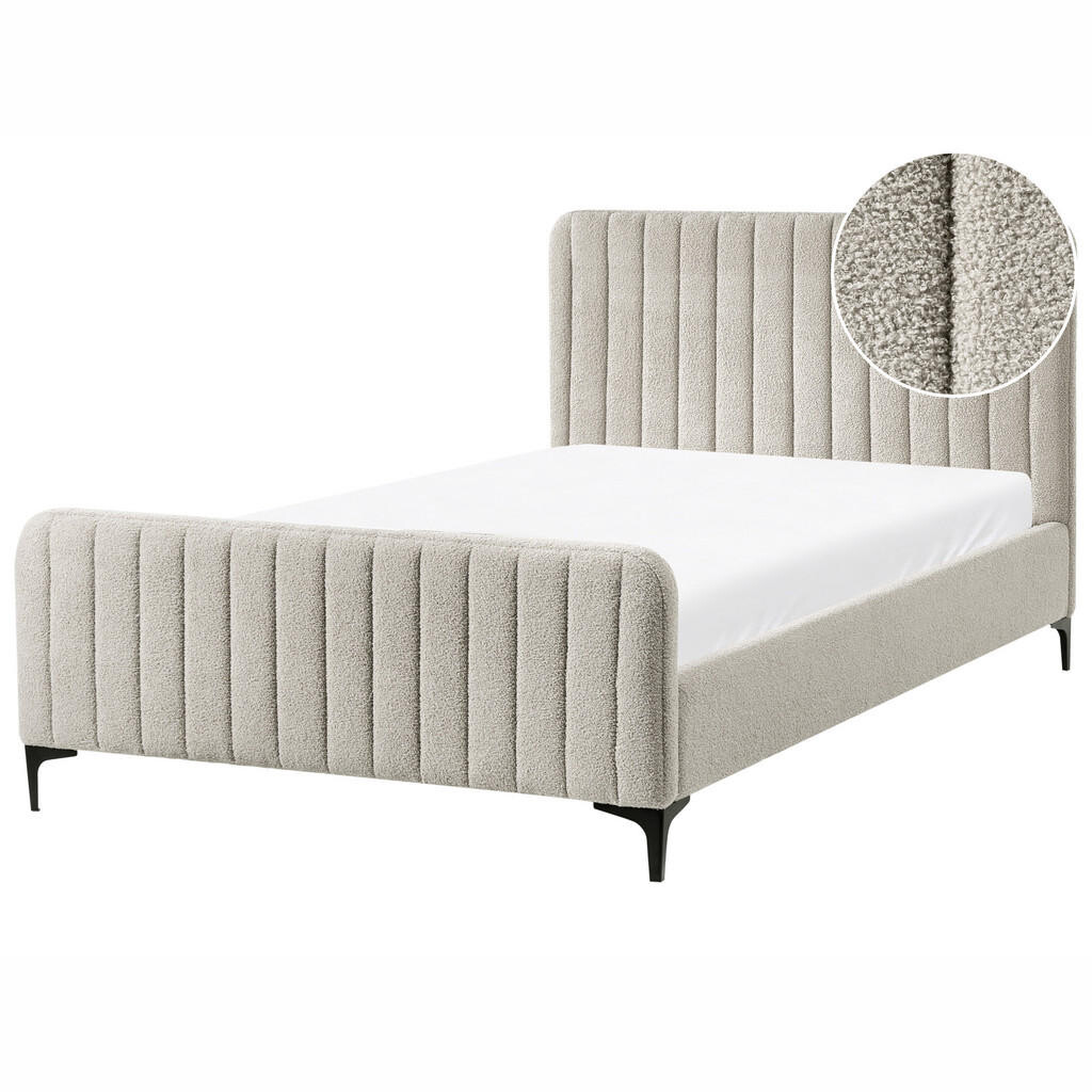 Beliani POSTEL s roštem 120/200 cm Béžová Lunan