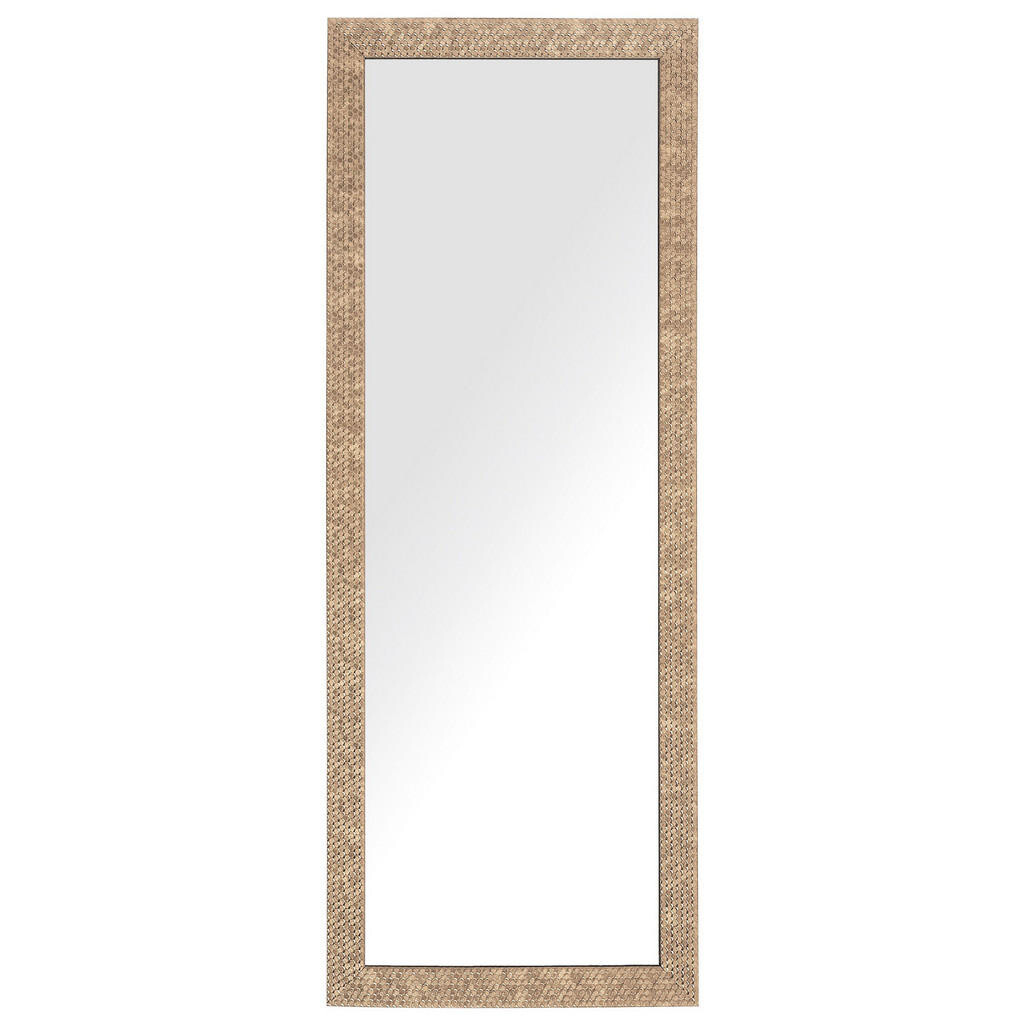 Beliani NÁSTĚNNÉ ZRCADLO mosaz obdélníkové 50/130 cm Ajaccio