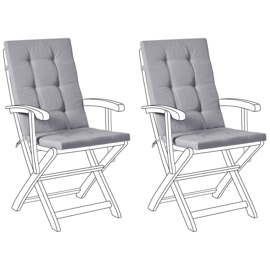 Beliani SEDACÍ polstrování sada 2 ks Světle šedé 42/95 cm Maui Premium