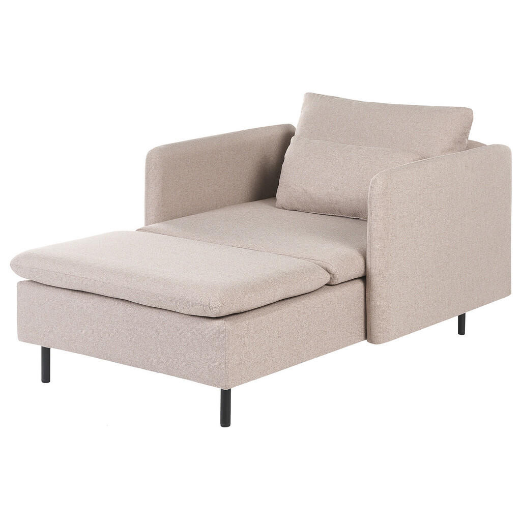 Beliani ČALOUNĚNÉ LEHÁTKO CHAISE LONGUE Látka Béžové Egeris