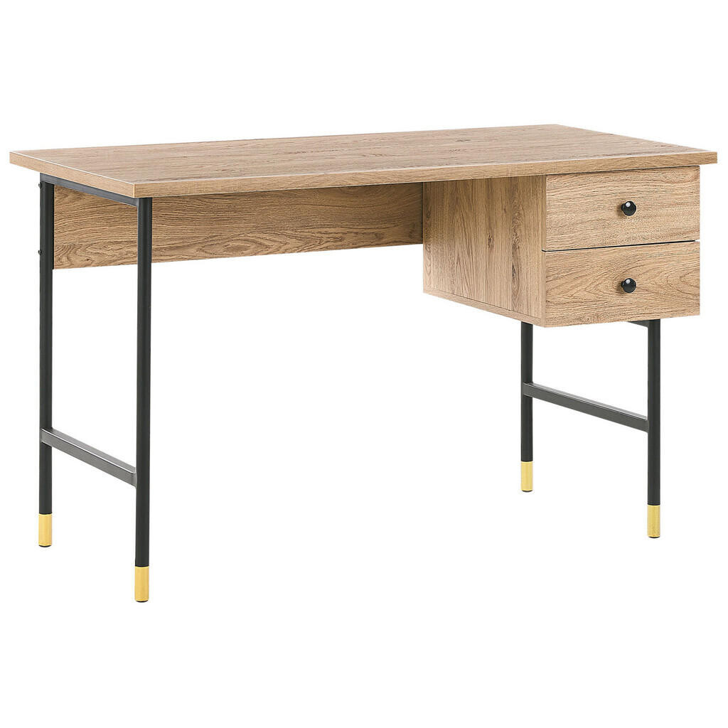 Beliani PSACÍ STŮL černý/světlejší Odstín dřeva 120/60/77 cm Abilen