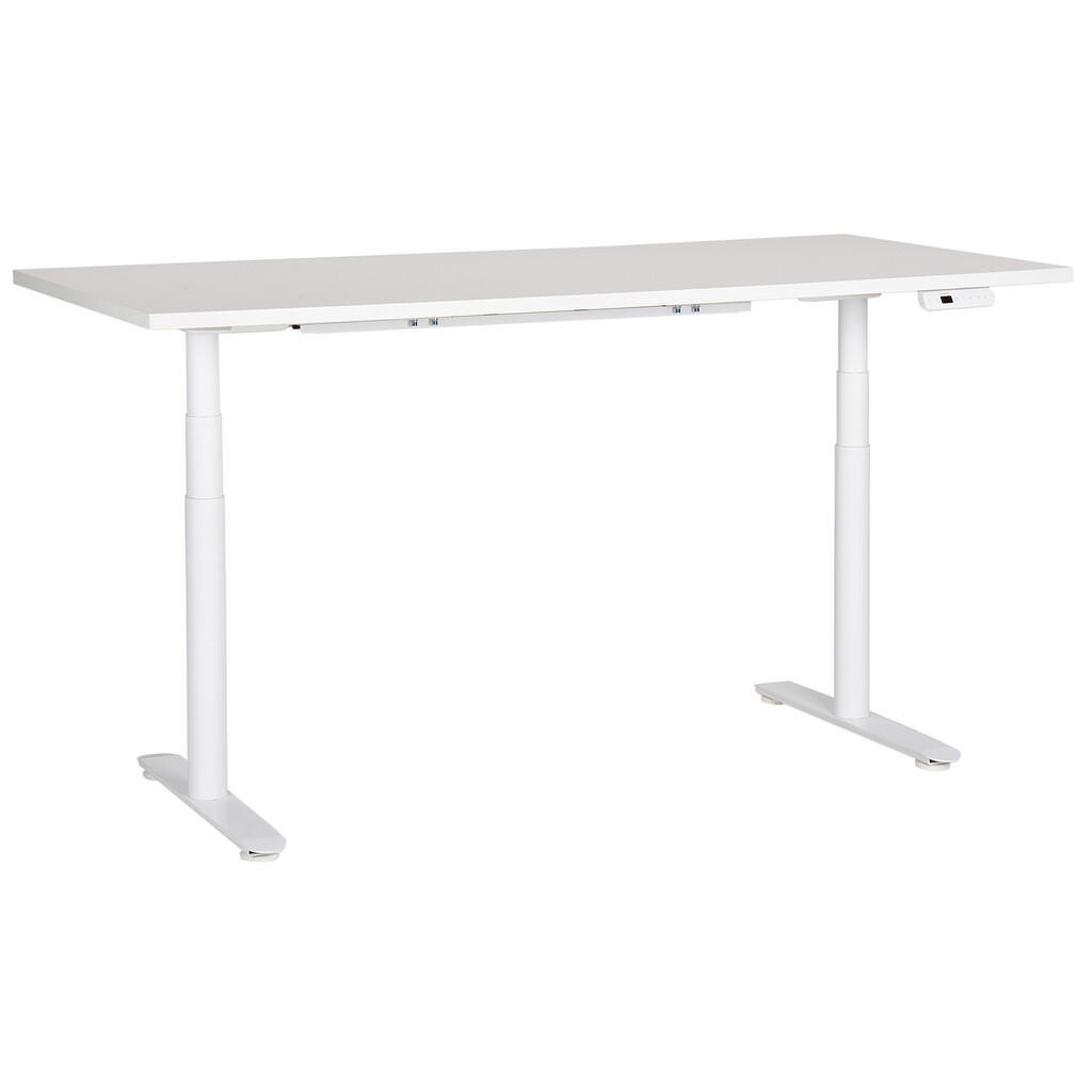 Beliani PSACÍ STŮL bílý 180/80 cm elektrický výškově nastavitelný Destin IV