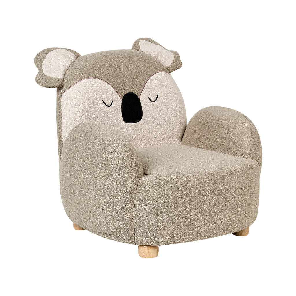 Beliani DĚTSKÉ KŘESLO Koala Látka Taupe Hervik