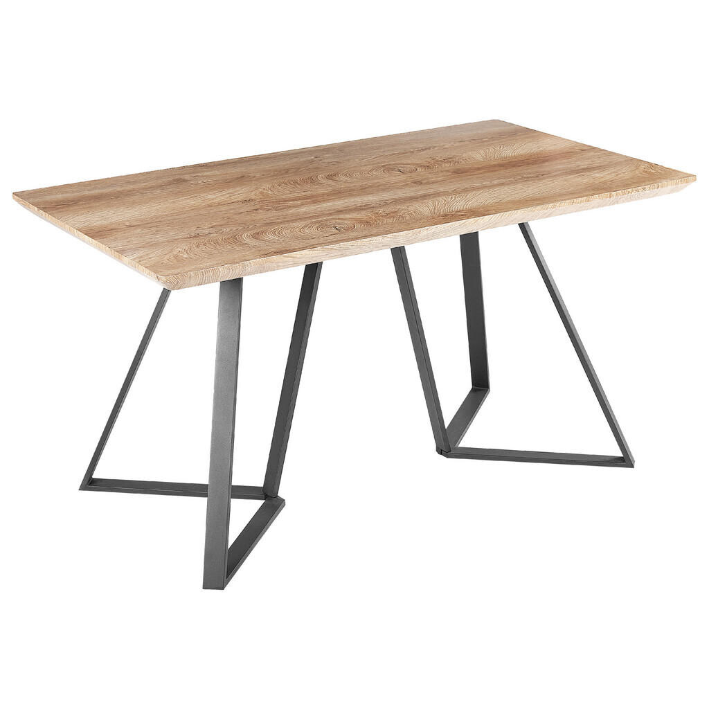 Beliani JÍDELNÍ STŮL 140/80/76 cm Světle hnědý, Černý Obdélníkový Upton