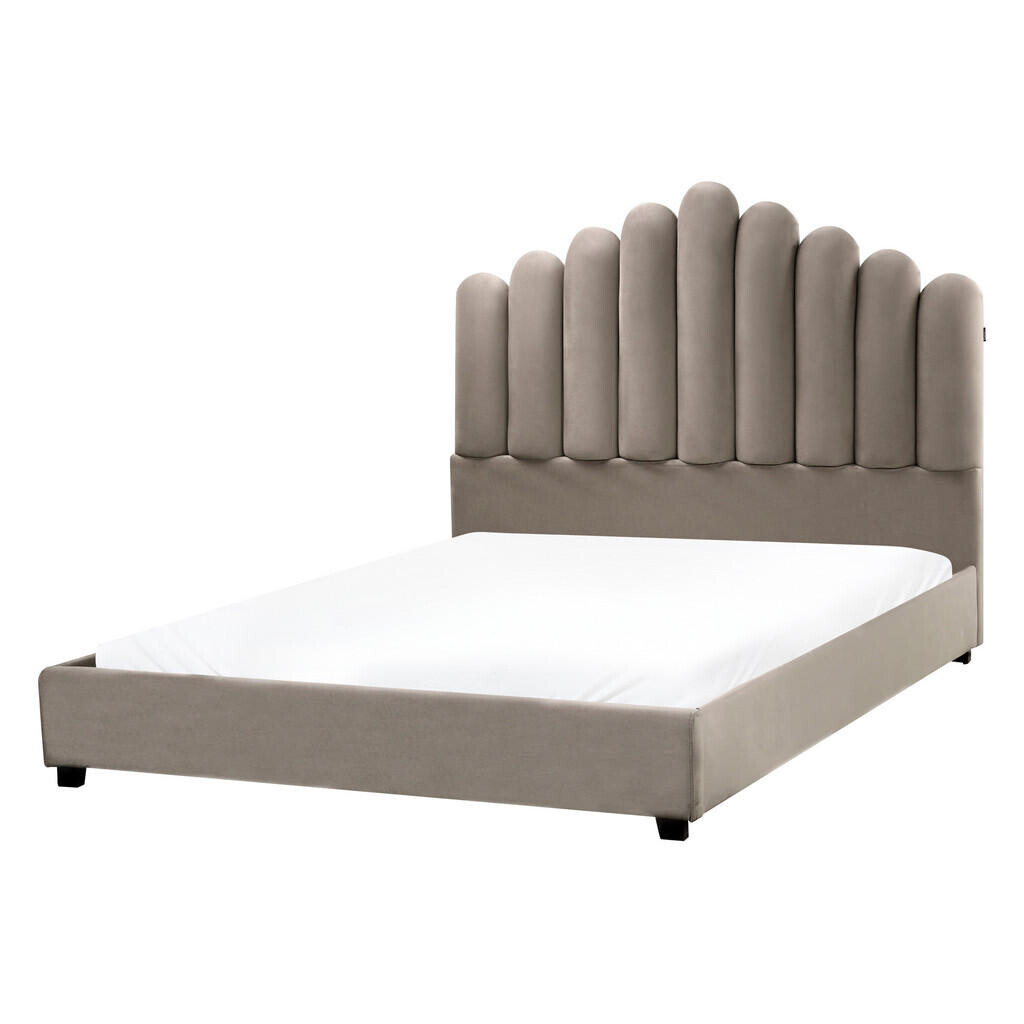 Beliani POSTEL s roštem 140/200 cm Taupe Vincennes