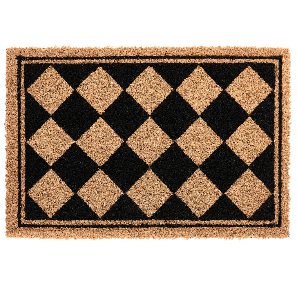 Beliani ROHOŽKA Béžová/Černá 40/60 cm Kokosová vlákna Cardona