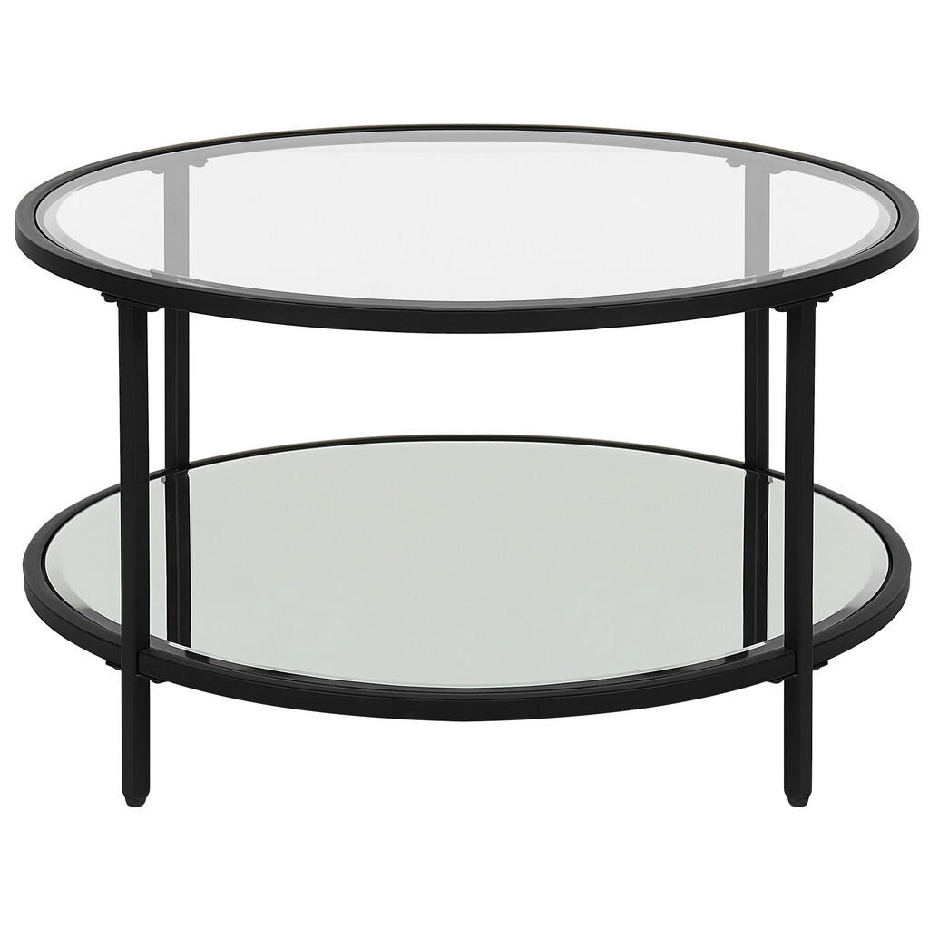 Beliani KONFERENČNÍ STOLEK Sklo/Kov černý 70 cm Birney