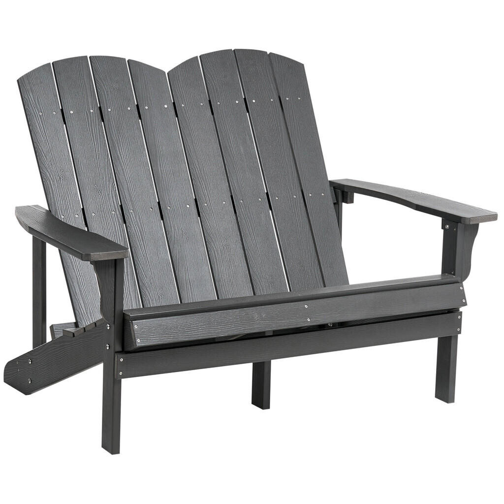 Beliani ZAHRADNÍ LAVICE 125 cm Tmavě šedá Adirondack