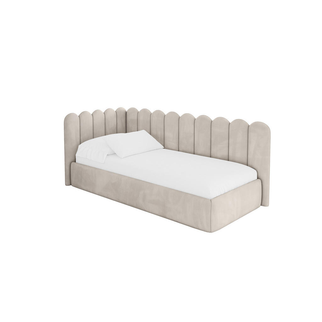 ALTDECOR JEDNOLŮŽKOVÁ POSTEL pro mládež s úložným prostorem a matrací H3/H4, vpravo - ARTY 100x200 béžová