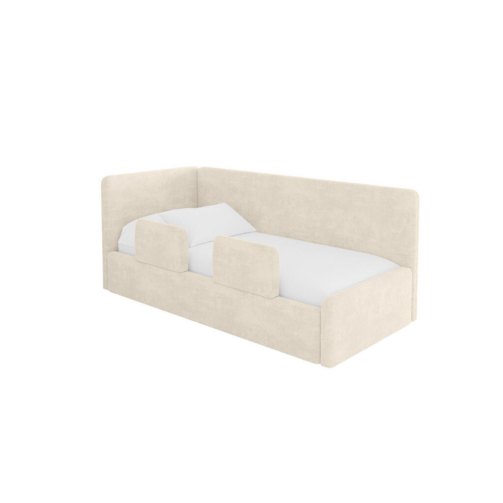 ALTDECOR JEDNOLŮŽKOVÁ POSTEL pro mládež s úložným prostorem a matrací H3/H4, vpravo - NORY 100x200 béžová