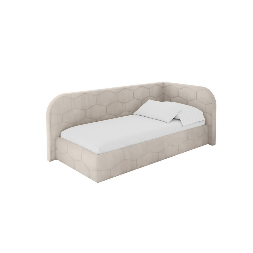 ALTDECOR JEDNOLŮŽKOVÁ POSTEL pro mládež s úložným prostorem a matrací H3/H4, vlevo - JAXY 100x200 béžová