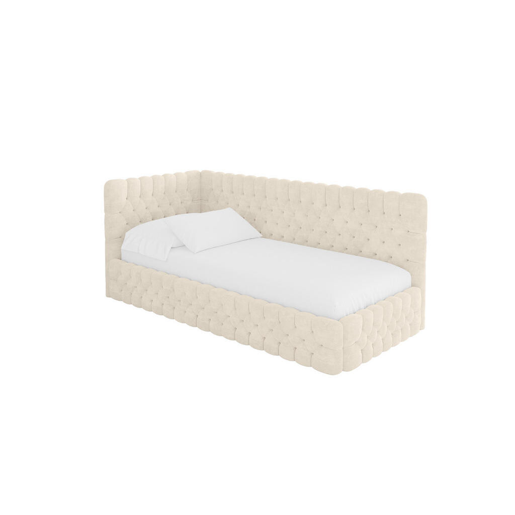 ALTDECOR JEDNOLŮŽKOVÁ POSTEL pro mládež s úložným prostorem, vpravo - MULY 100x200 béžová