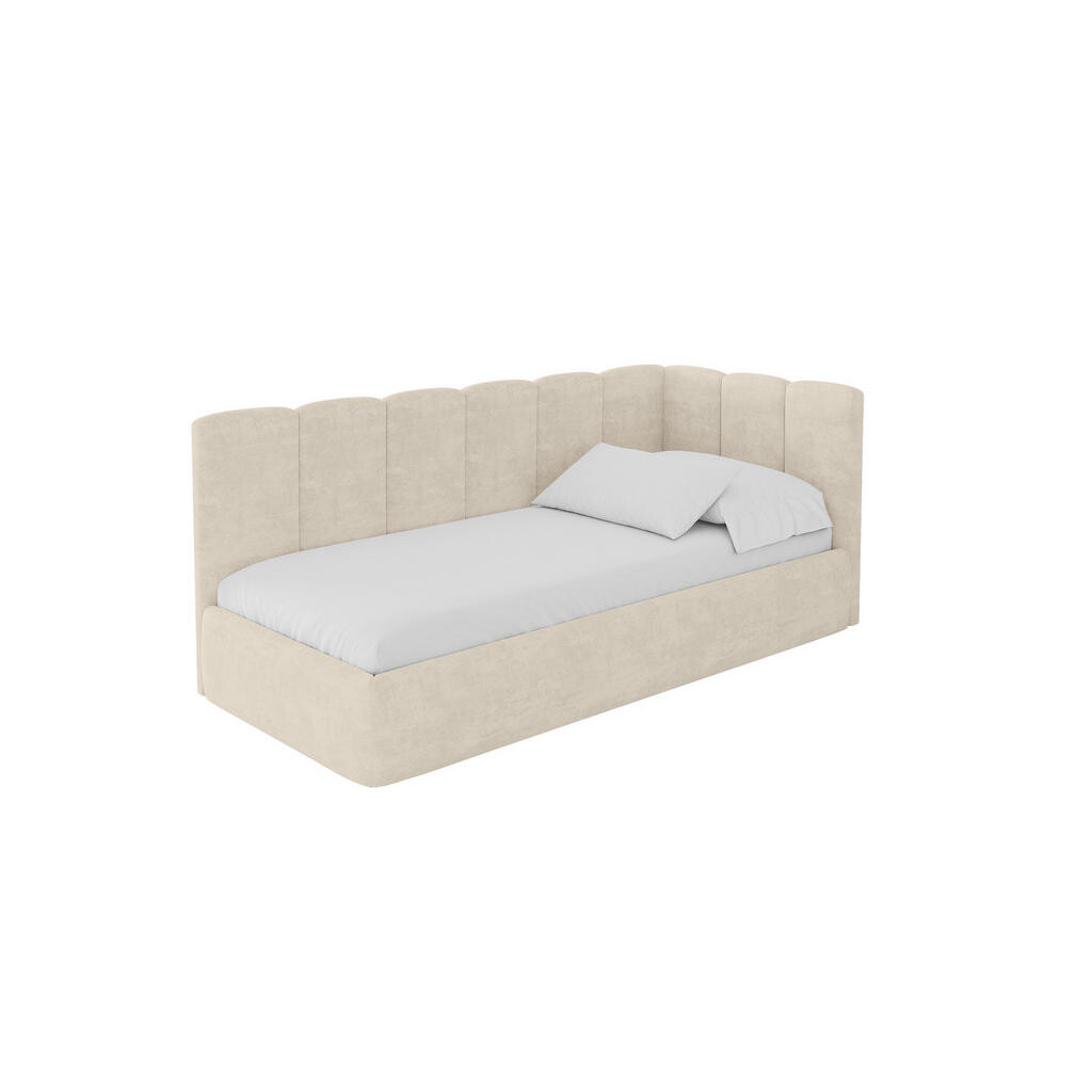 ALTDECOR JEDNOLŮŽKOVÁ POSTEL pro mládež s úložným prostorem, vlevo - DEXY 90x200 béžová