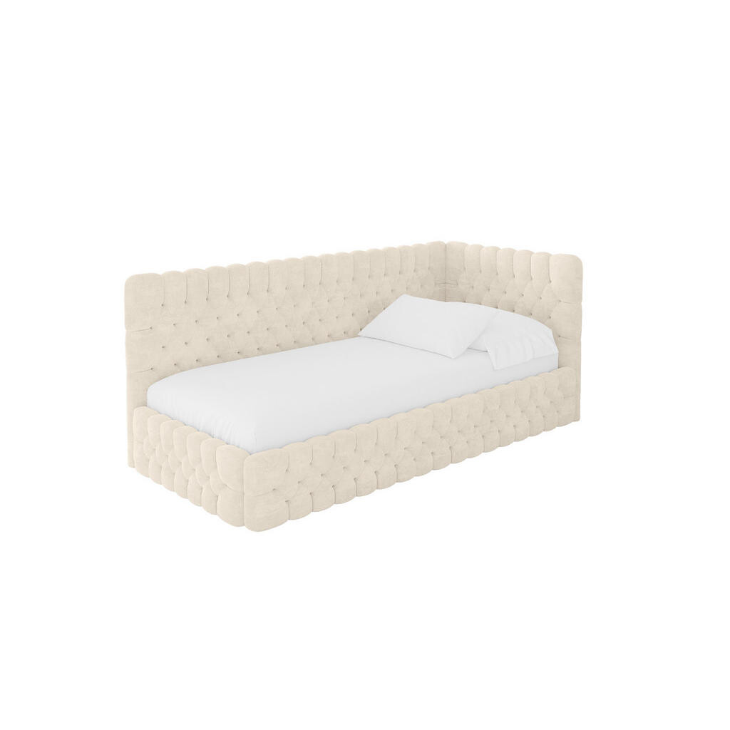 ALTDECOR JEDNOLŮŽKOVÁ POSTEL pro mládež s úložným prostorem, vlevo - MULY 100x200 béžová