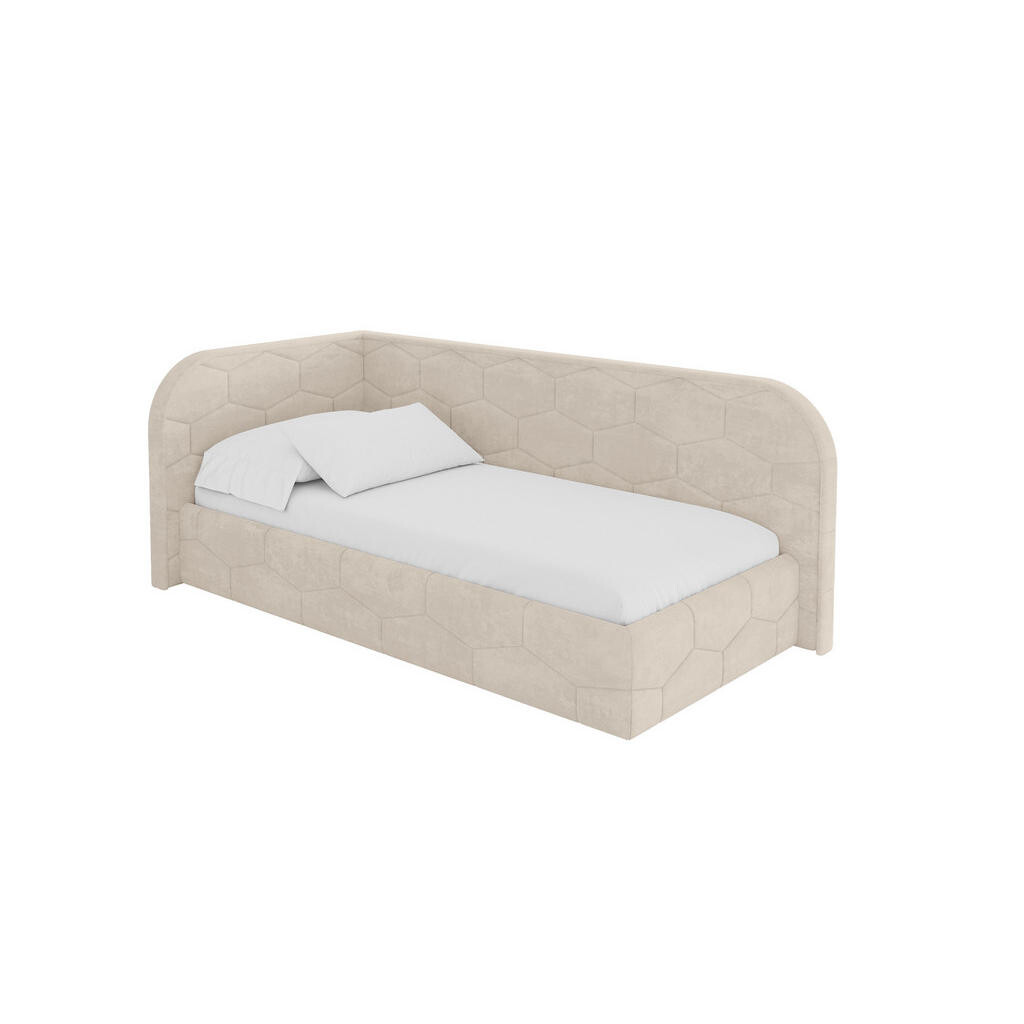 ALTDECOR JEDNOLŮŽKOVÁ POSTEL pro mládež s úložným prostorem, vpravo - JAXY 100x200 béžová