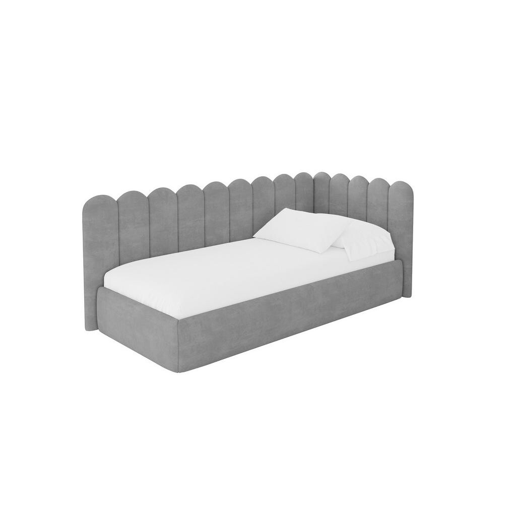 ALTDECOR JEDNOLŮŽKOVÁ POSTEL pro mládež s úložným prostorem, vlevo - ARTY 90x200 šedá