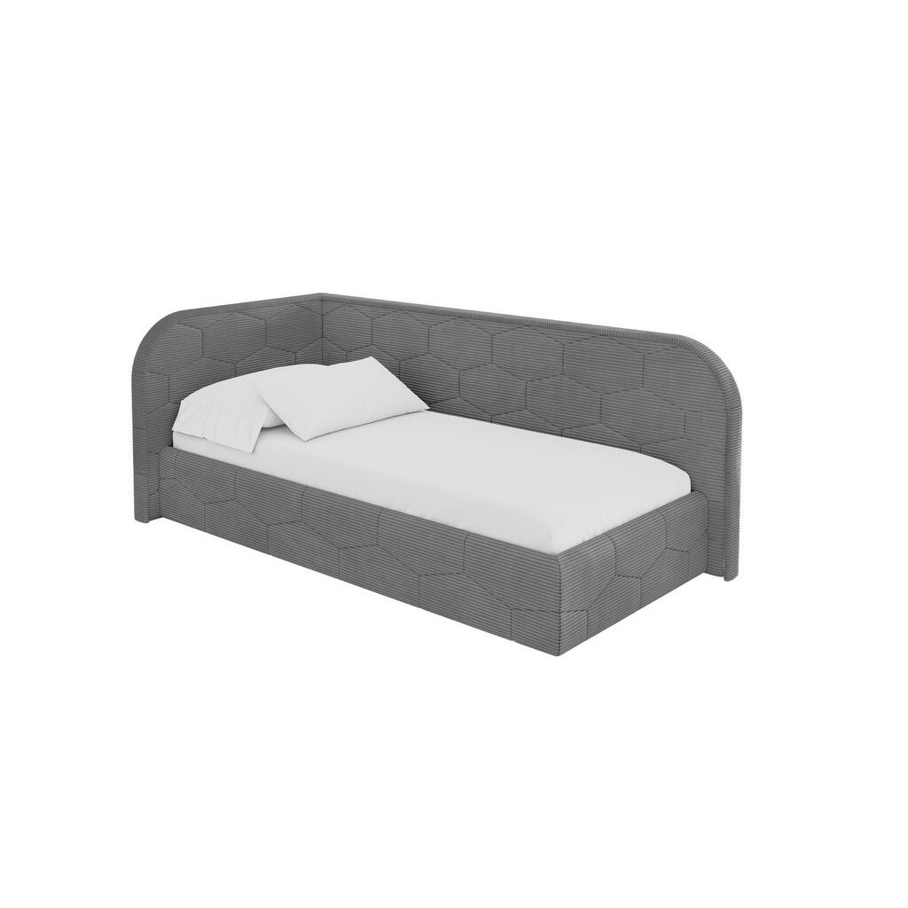 ALTDECOR JEDNOLŮŽKOVÁ POSTEL pro mládež s úložným prostorem, vpravo - JAXY 80x200 tmavě šedá