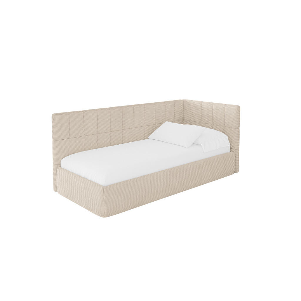 ALTDECOR JEDNOLŮŽKOVÁ POSTEL pro mládež s úložným prostorem, vlevo - TULY 80x200 béžová