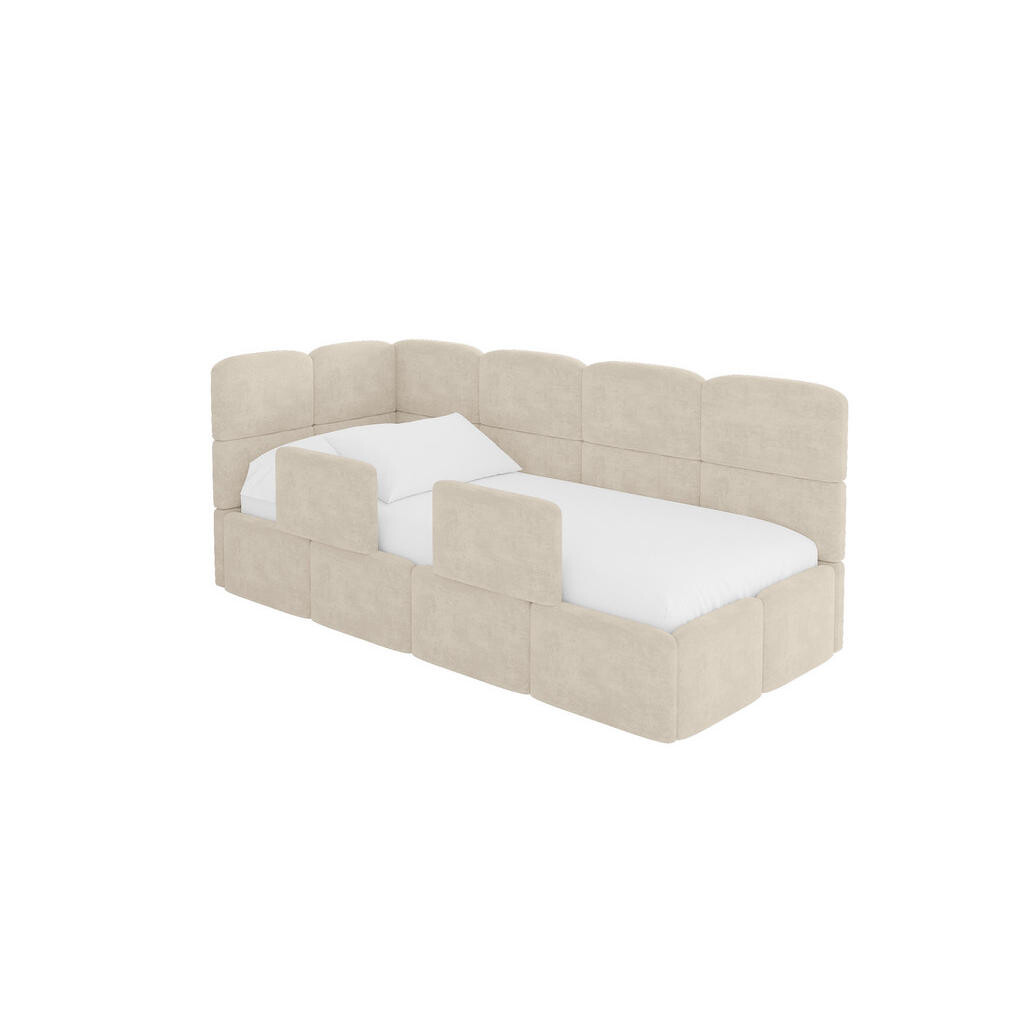 ALTDECOR JEDNOLŮŽKOVÁ POSTEL pro mládež s úložným prostorem, vpravo - KIVY 100x200 béžová