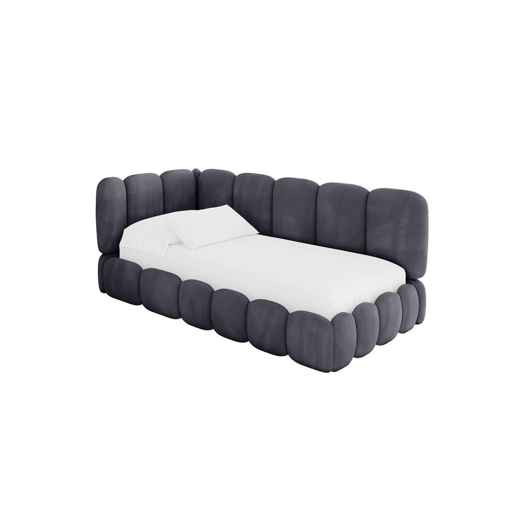 ALTDECOR JEDNOLŮŽKOVÁ POSTEL pro mládež s úložným prostorem, vpravo - AVRY 80x200 tmavě šedá