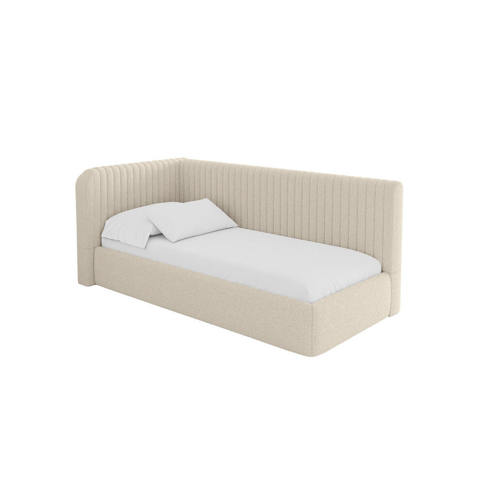 ALTDECOR JEDNOLŮŽKOVÁ POSTEL pro mládež s úložným prostorem, vpravo - AURY 90x200 tmavě béžová