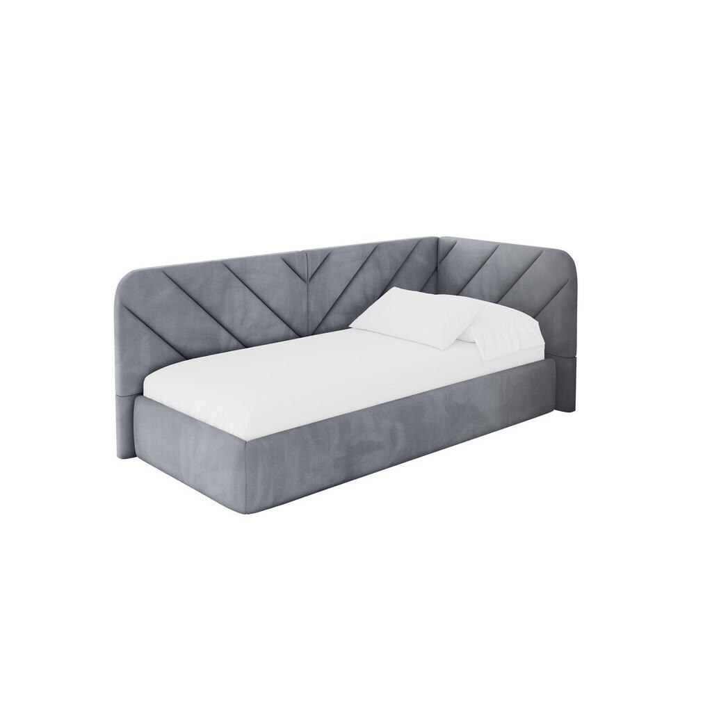 ALTDECOR JEDNOLŮŽKOVÁ POSTEL pro mládež s úložným prostorem, vlevo - FIKY 90x200 šedá