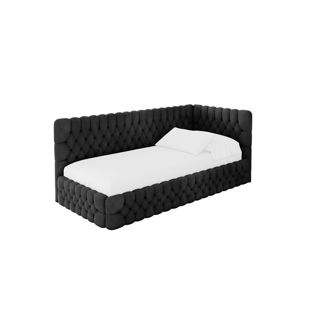 ALTDECOR JEDNOLŮŽKOVÁ POSTEL pro mládež s úložným prostorem, vlevo - MULY 90x200 černá