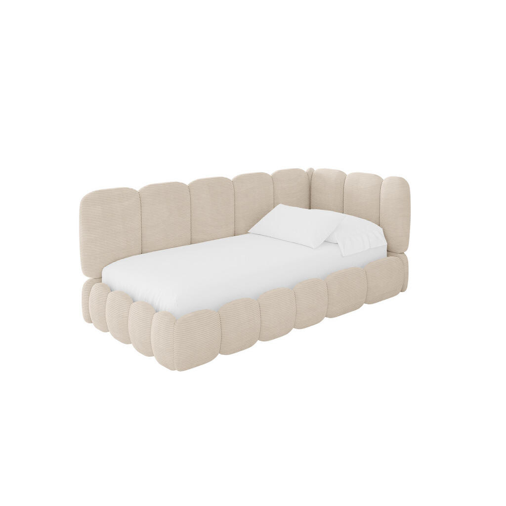 ALTDECOR JEDNOLŮŽKOVÁ POSTEL pro mládež s úložným prostorem, vlevo - AVRY 90x200 béžová
