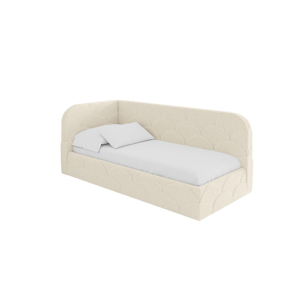 ALTDECOR JEDNOLŮŽKOVÁ POSTEL pro mládež s úložným prostorem, vpravo - ELRY 100x200 béžová
